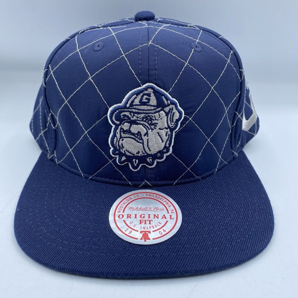 Georgetown Hoyas Mitchell & Ness Hat Mens OSFA Blue Quilted Snapback NCAA NWOT